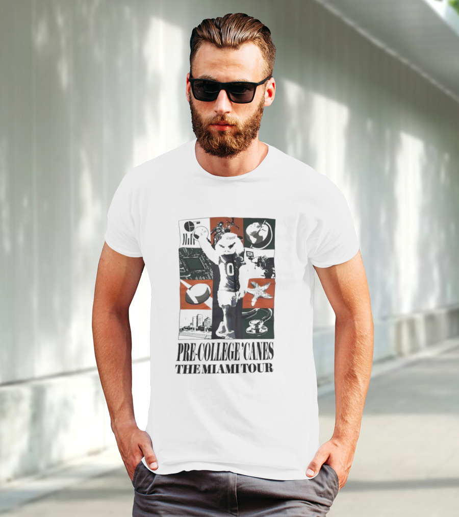 Pre-College 'Canes The Miami Tour Hurricanes Football Astronaut Cityscape Starfish Basketball T-Shirt