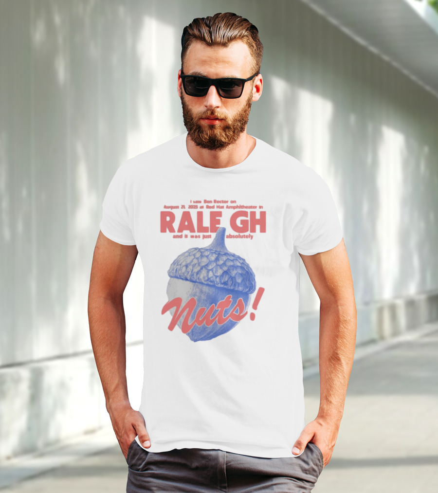 Ben Rector Raleigh Concert August 2023 Red Hat Amphitheater Nuts Acorn T-Shirt