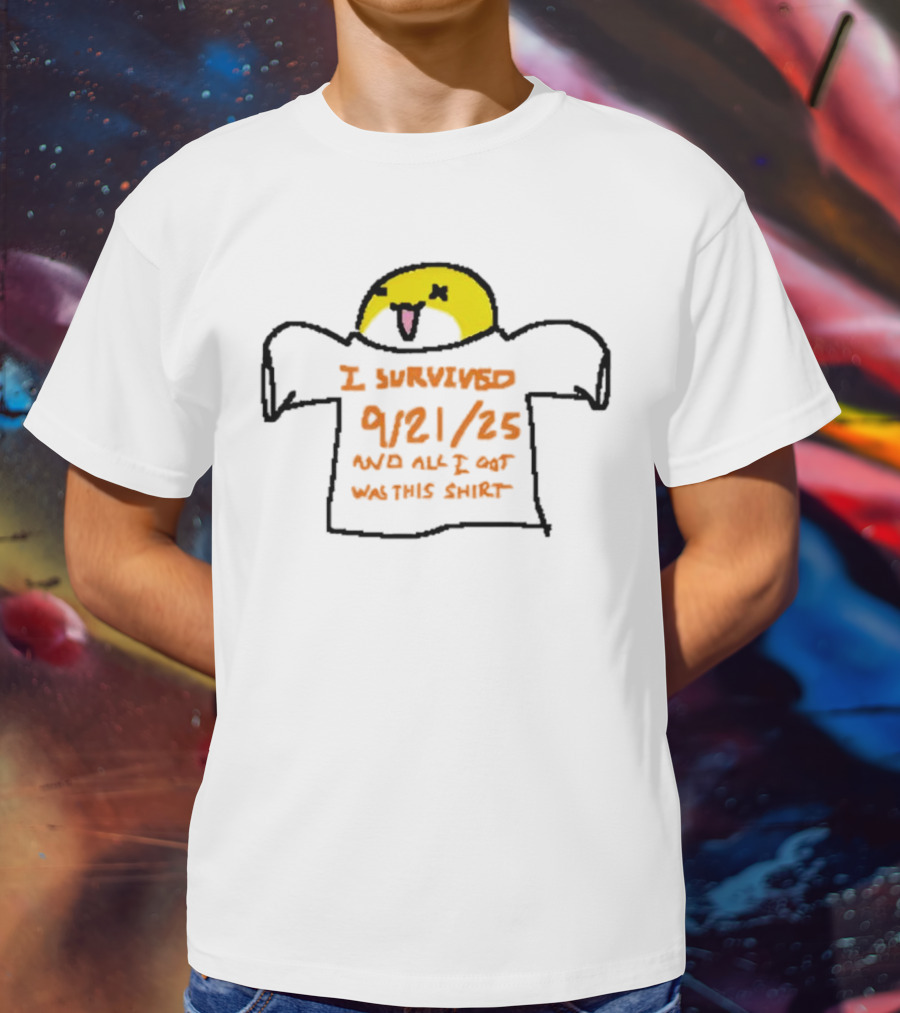 I Survived 9-21-25 Funny Yellow Face Icon T-Shirt