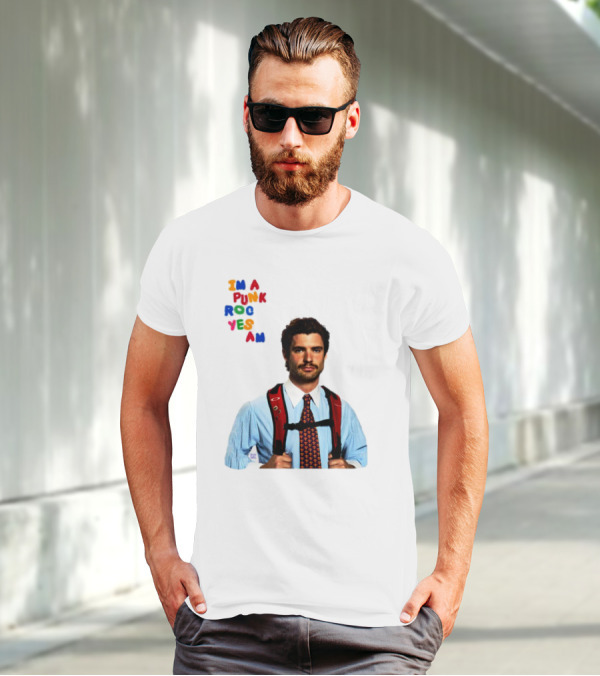 I'm A Punk Rocker Yes I Am Businessman With Backpack T-Shirt