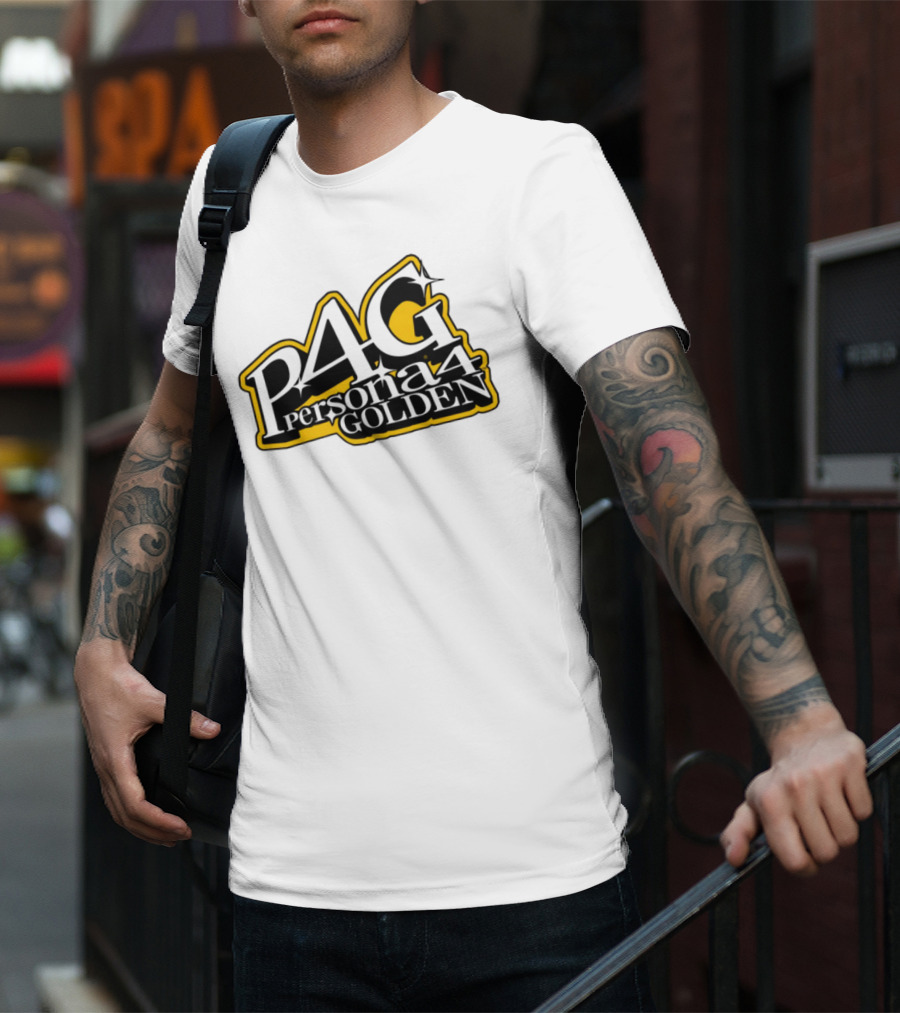Persona 4 Golden Atlus P4G Yellow Black Text T-Shirt