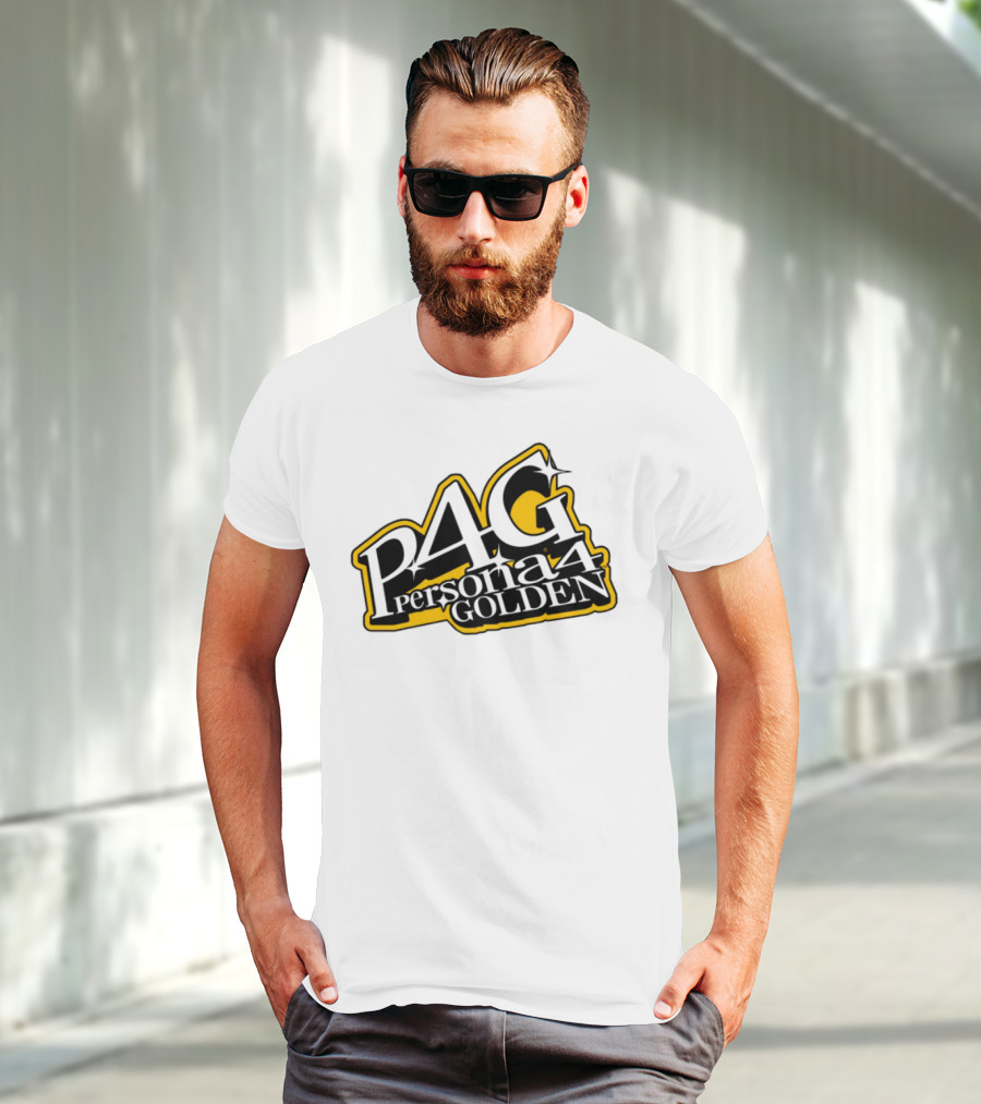 Persona 4 Golden Atlus P4G Yellow Black Text T-Shirt