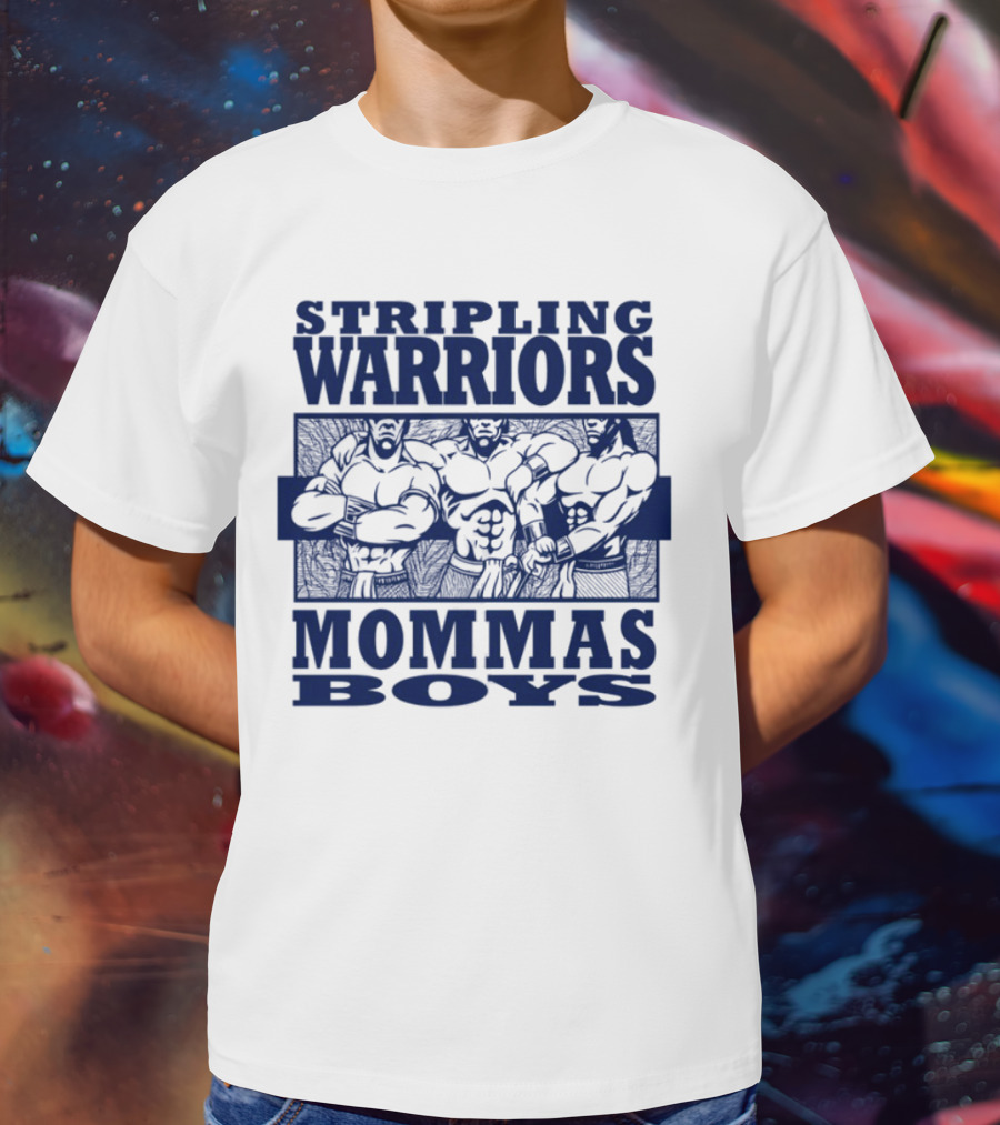 Stripling Warriors Mommas Boys Bold Muscular Figures T-Shirt
