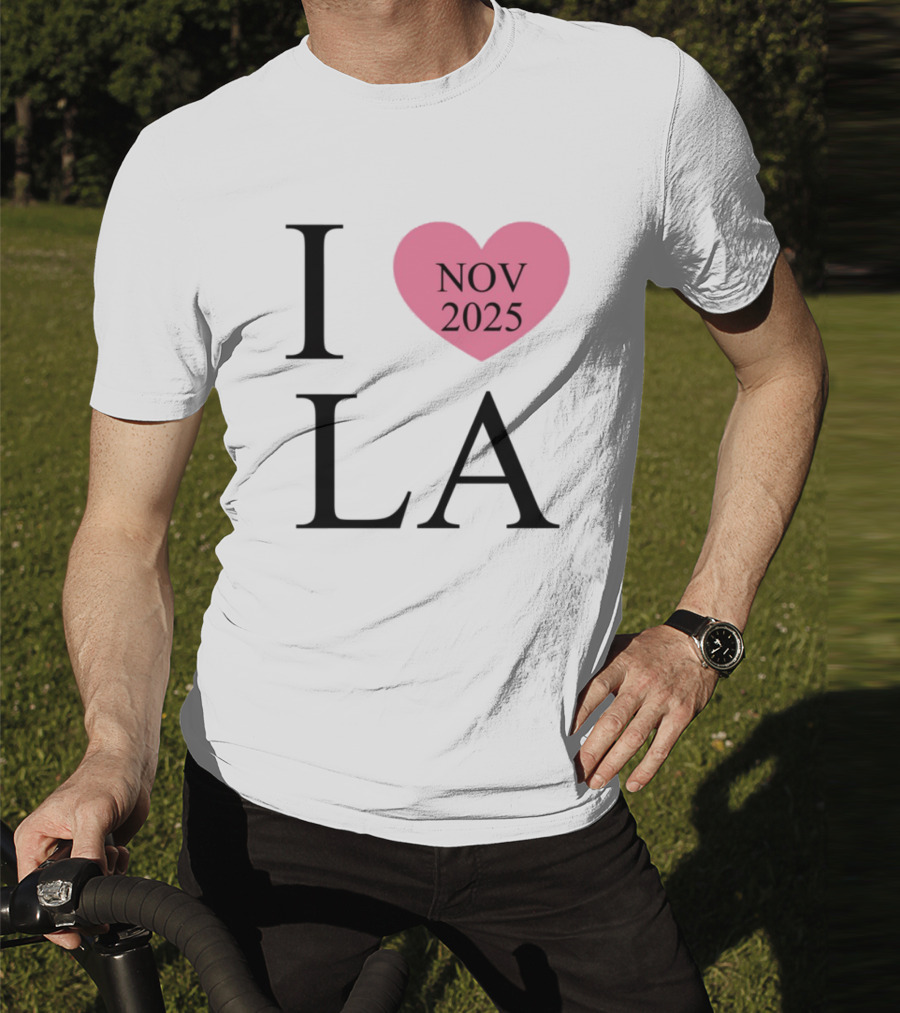 I Love LA Nov 2025 Heart Pink T-Shirt