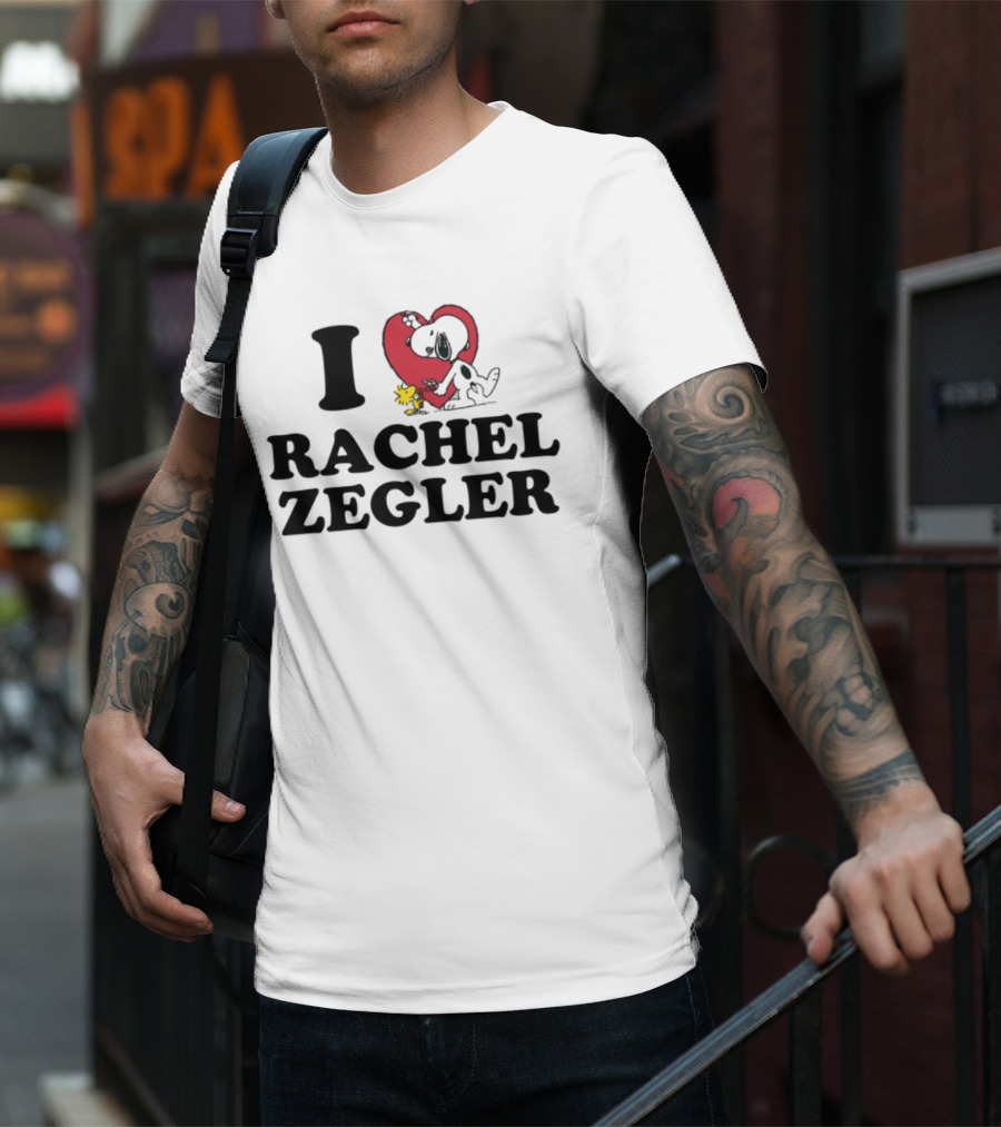 I Love Rachel Zegler Snoopy Woodstock Peanuts Heart T-Shirt