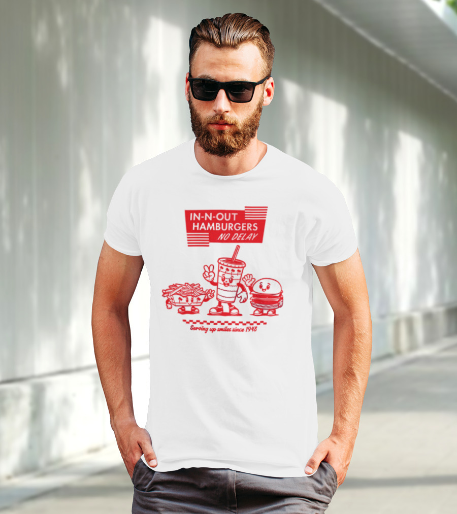 In N Out Hamburgers Happy Drink And Burger Serving Up Smiles Since 1948 T-Shirt