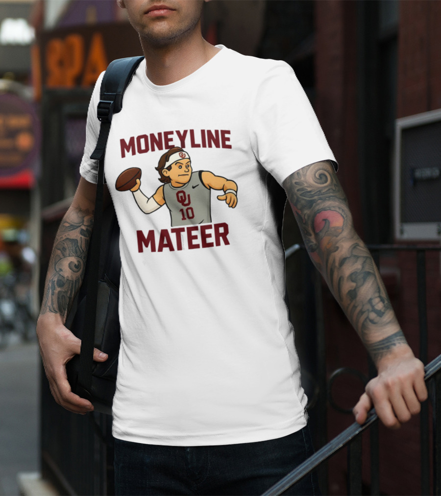 Moneyline Mateer OU Football Throwing Action T-Shirt