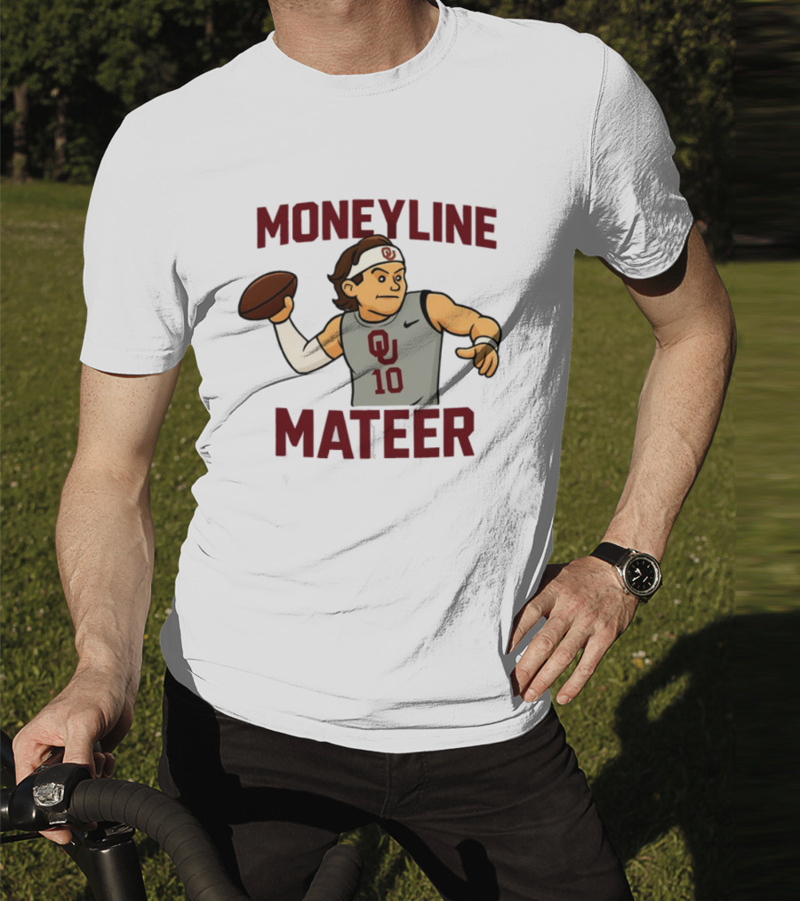 Moneyline Mateer OU Football Throwing Action T-Shirt