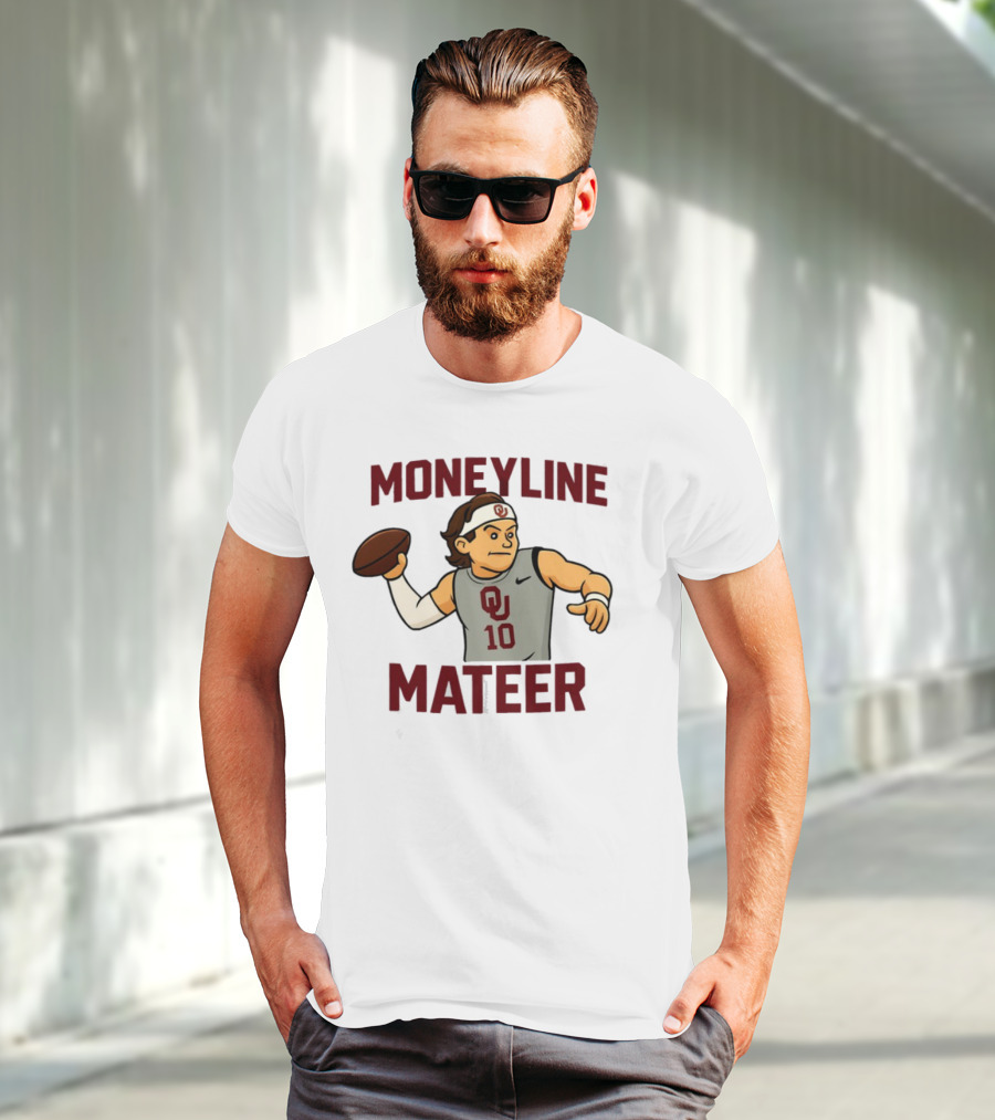 Moneyline Mateer OU Football Throwing Action T-Shirt