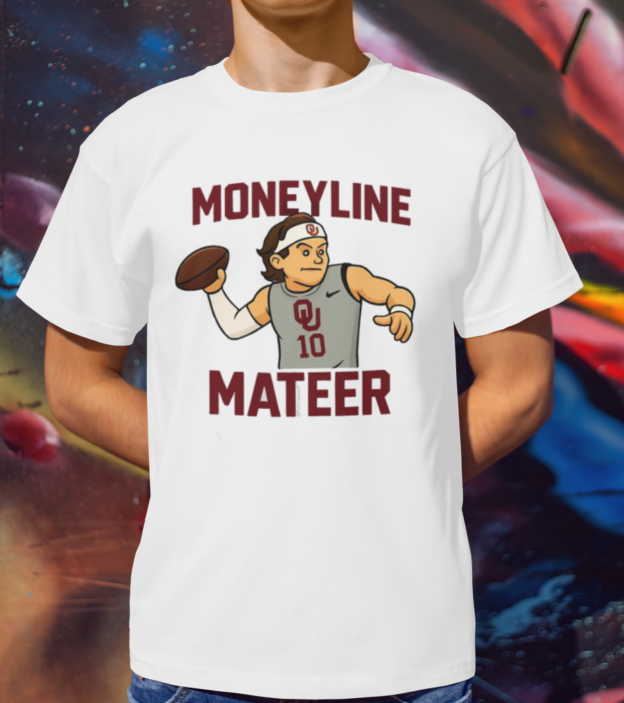 Moneyline Mateer OU Football Throwing Action T-Shirt
