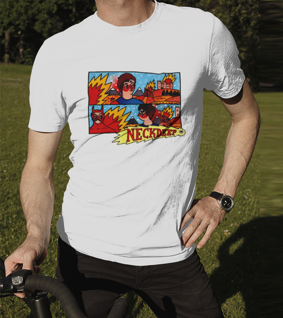 Neckdeepuk Lnotgy 10 Year Album Art Comic Style T-Shirt