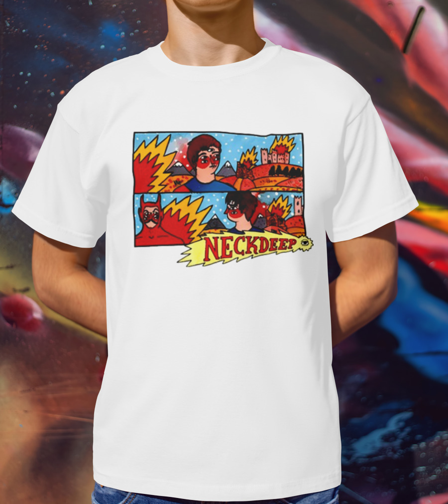 Neckdeepuk Lnotgy 10 Year Album Art Comic Style T-Shirt