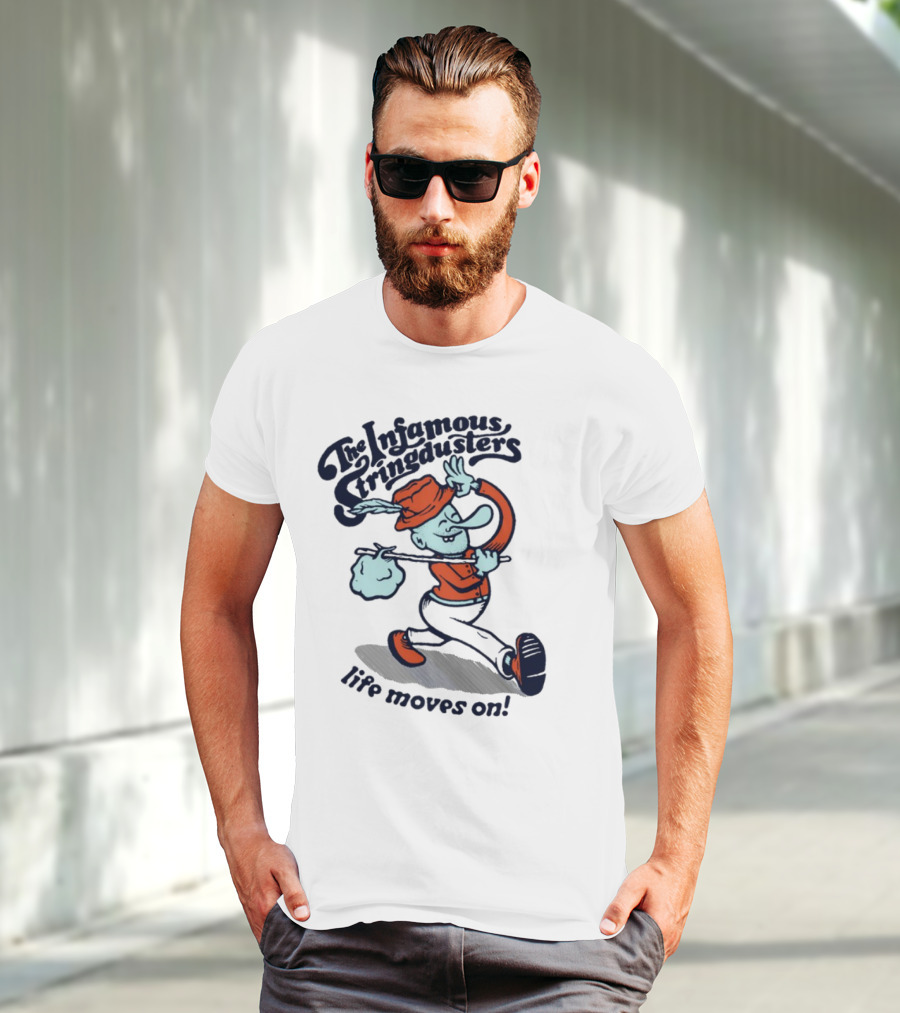 The Infamous Stringdusters Cartoon Character Life Moves On T-Shirt