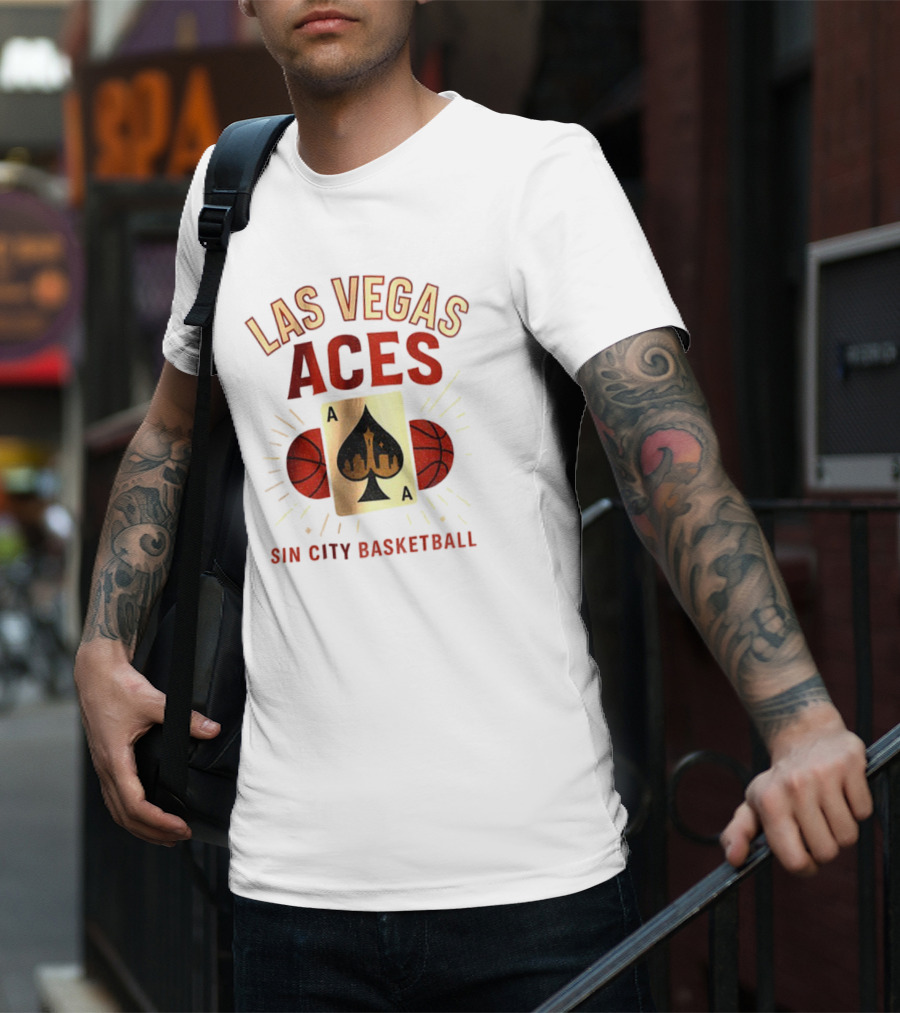 Las Vegas Aces Sin City Basketball Aces Card 2025 T-Shirt