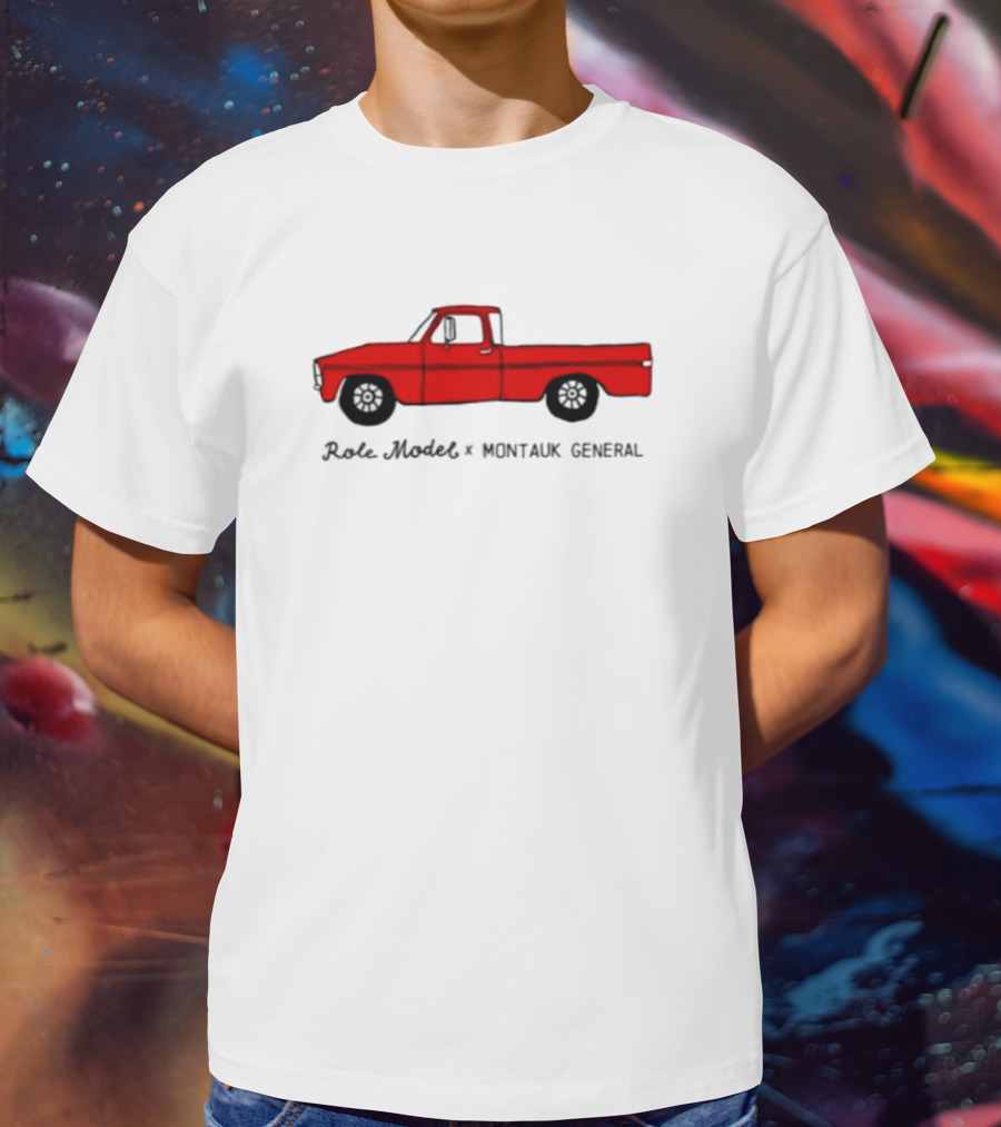 Montauk General X Role Model Red Pickup Truck Vintage Style T-Shirt