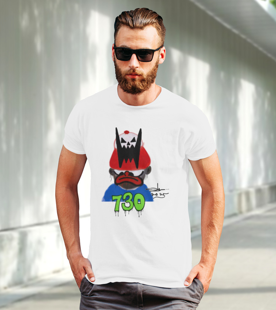 Slawn X Asspizza 730 Masked Character With Red Hat T-Shirt