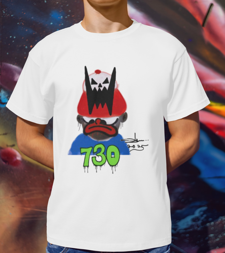 Slawn X Asspizza 730 Masked Character With Red Hat T-Shirt