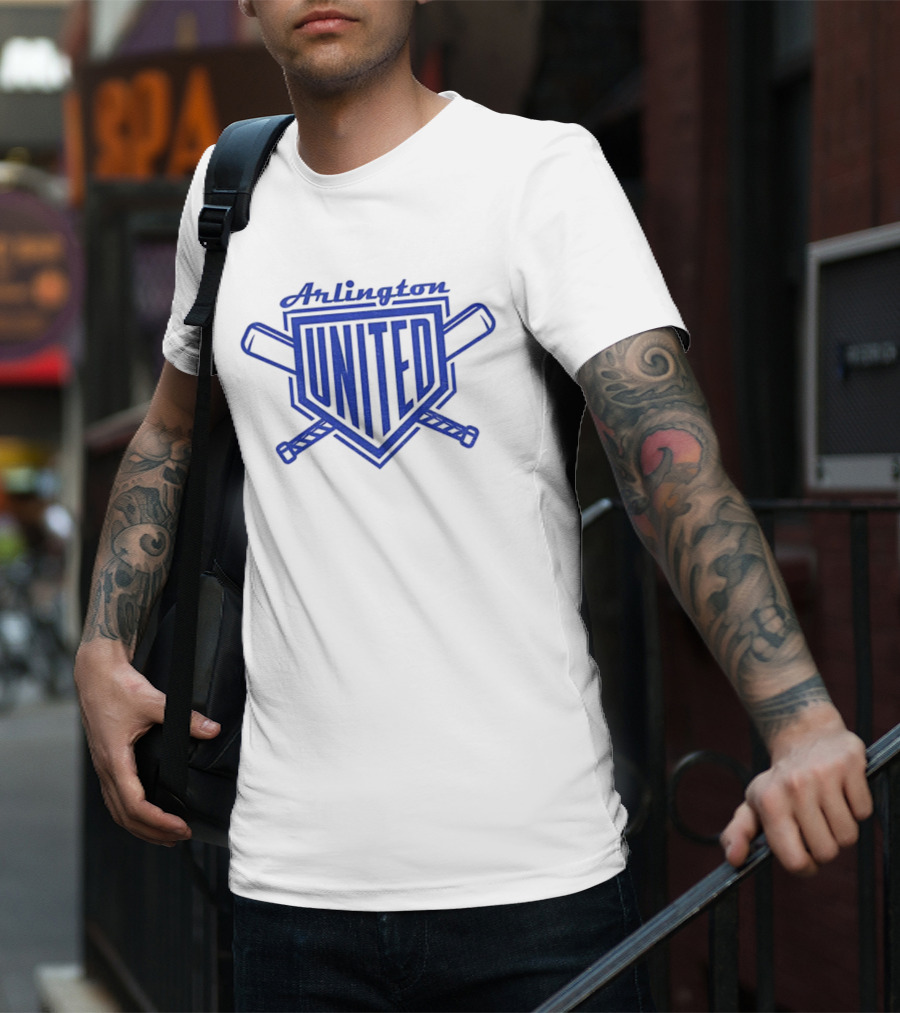 Arlington United Baseball Full Chest Crossed Bats Home Plate T-Shirt