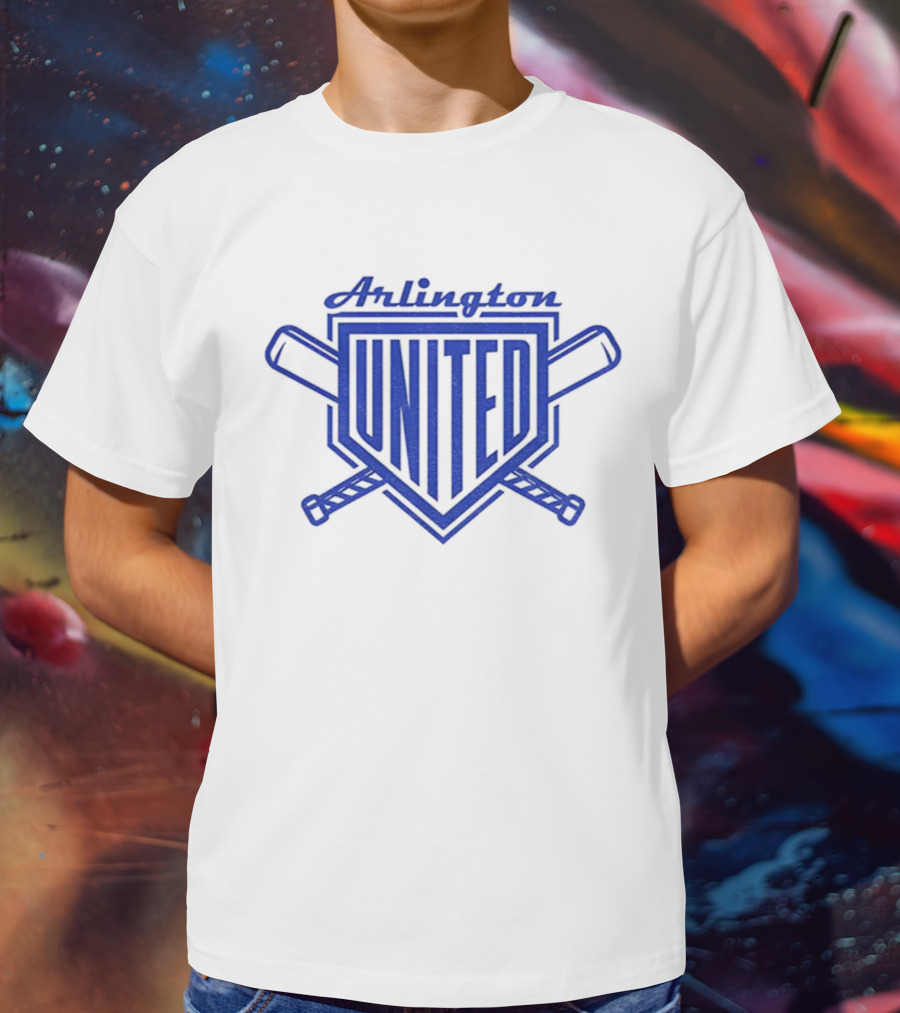 Arlington United Baseball Full Chest Crossed Bats Home Plate T-Shirt