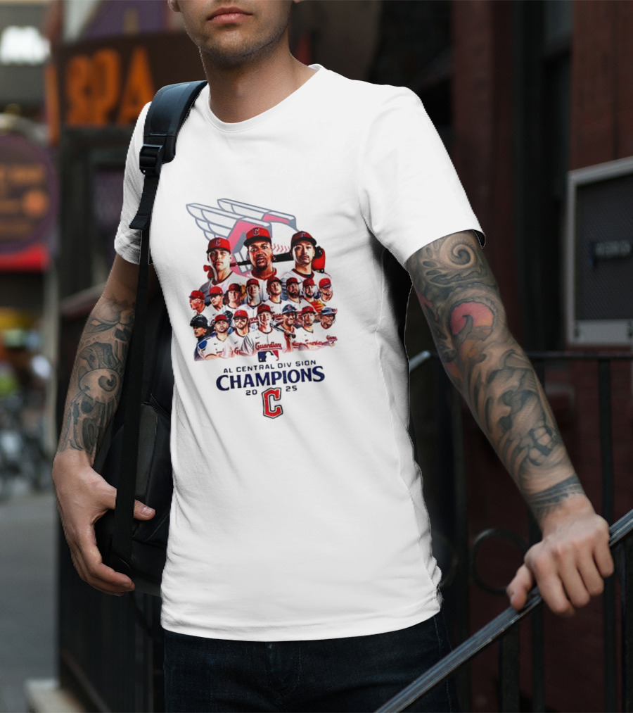 Cleveland Guardians 2025 AL Central Division Champions MLB Postseason T-Shirt