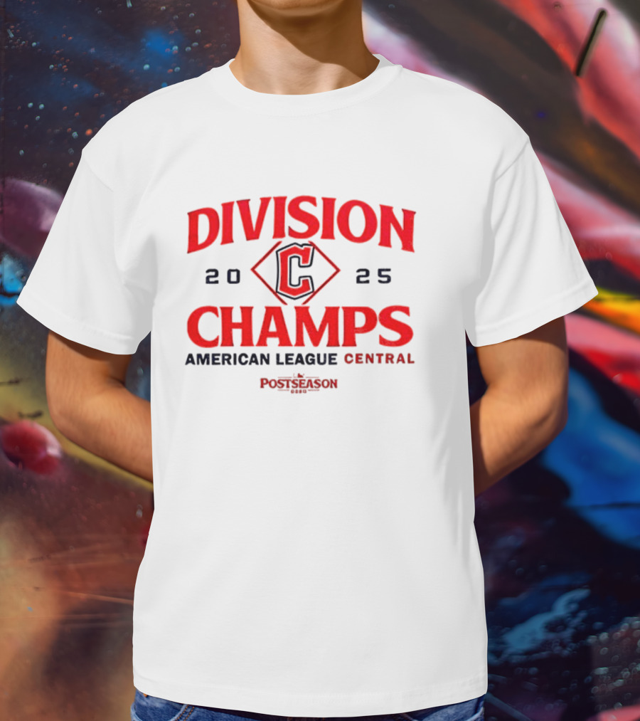 Cleveland Guardians 2025 American League Central Division Champs Postseason T-Shirt