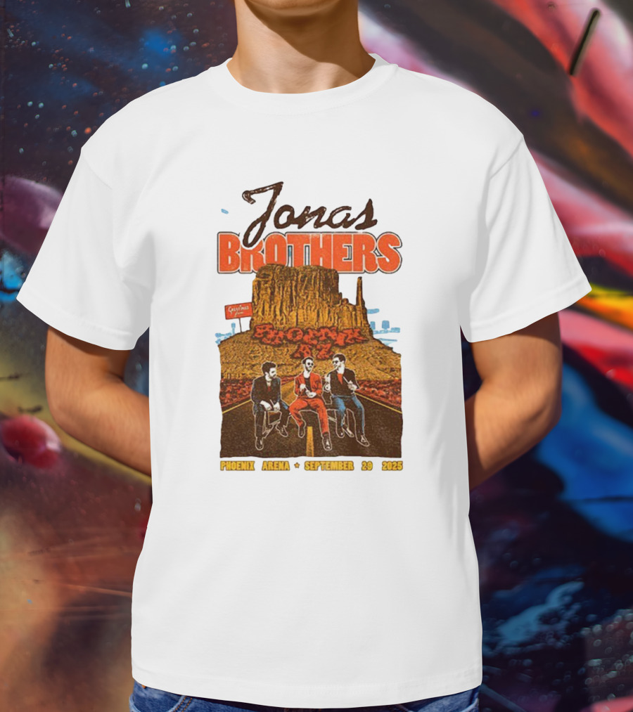 Jonas Brothers Phoenix Arena September 29 2025 Arizona Concert Cactus City Skyway T-Shirt