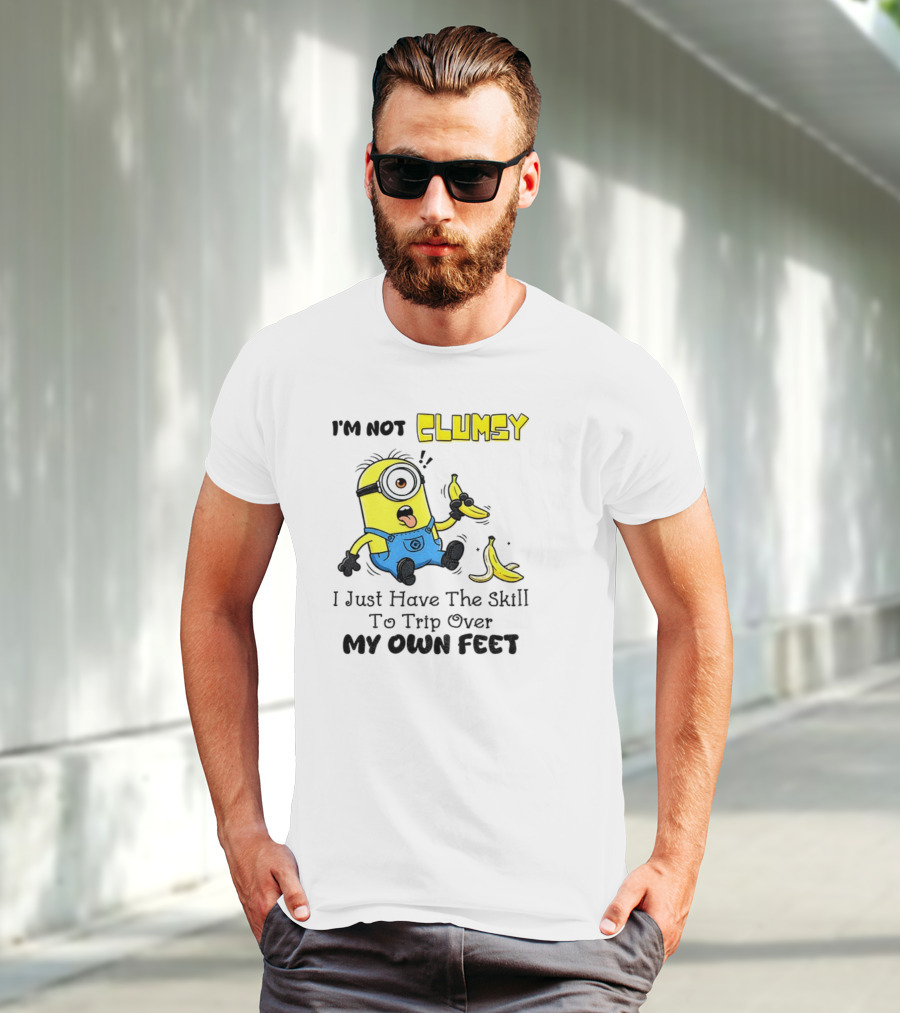 Minion Clumsy Banana Humor Trip Over My Own Feet T-Shirt