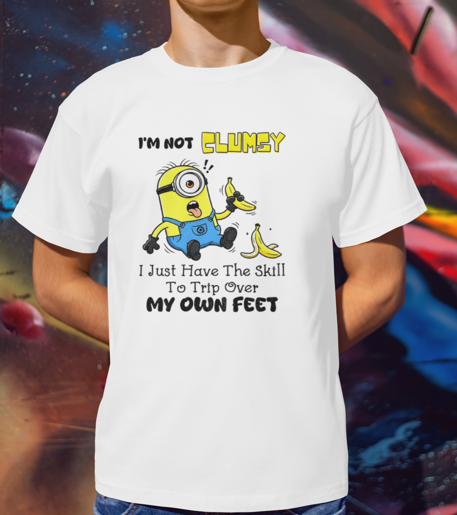Minion Clumsy Banana Humor Trip Over My Own Feet T-Shirt