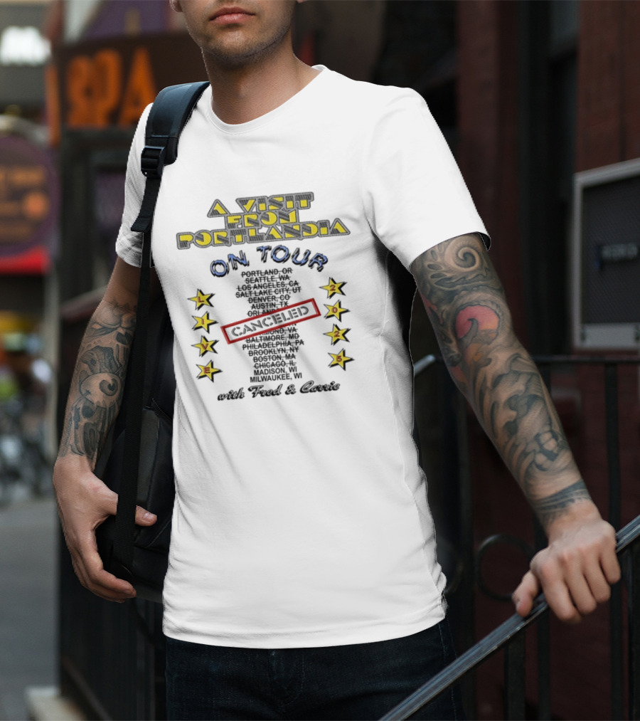 A Visit From Portlandia On Tour 2025 Fred And Carrie Wisconsin Live Show Stars T-Shirt