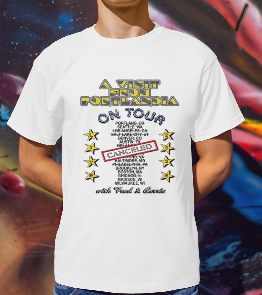 A Visit From Portlandia On Tour 2025 Fred And Carrie Wisconsin Live Show Stars T-Shirt