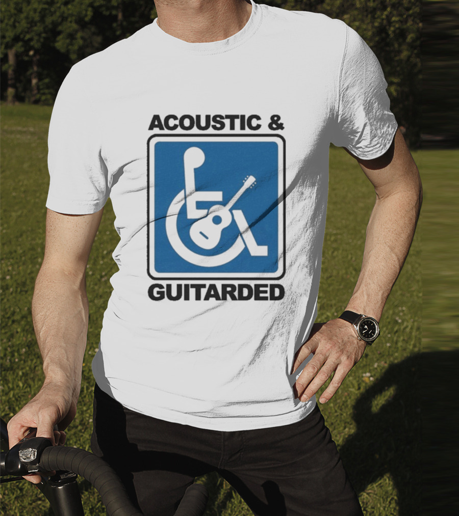 Acoustic And Guitarded Wheelchair Symbol Guitar Icon T-Shirt