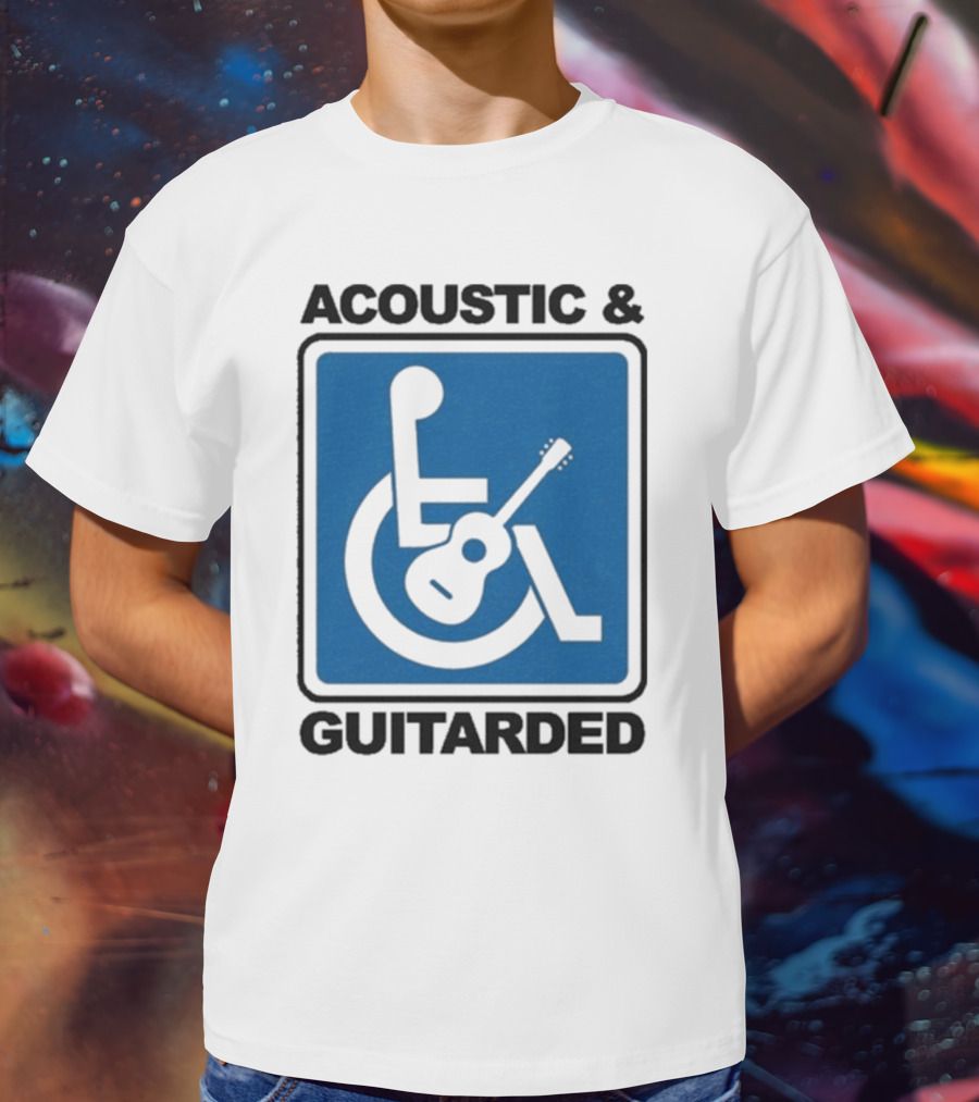 Acoustic And Guitarded Wheelchair Symbol Guitar Icon T-Shirt