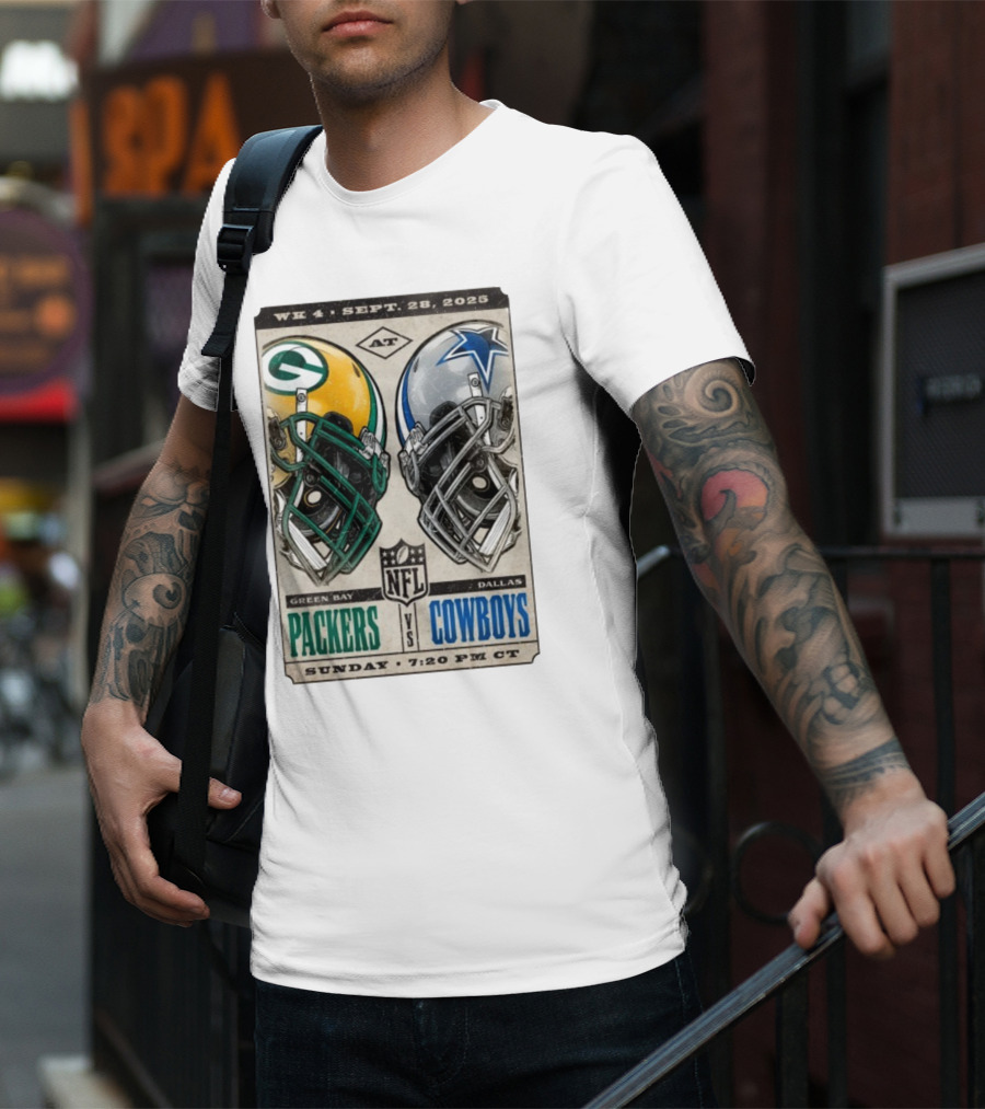 WK 4 Sept 28 2025 Green Bay Packers Vs Dallas Cowboys NFL Sunday 7:20 PM CT T-Shirt