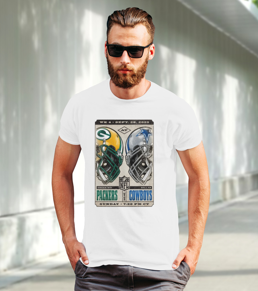 WK 4 Sept 28 2025 Green Bay Packers Vs Dallas Cowboys NFL Sunday 7:20 PM CT T-Shirt