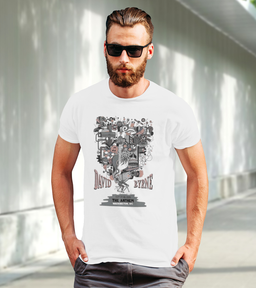 David Byrne The Anthem Event DC 2025 Sep 27 28 Retro Music Artistry T-Shirt