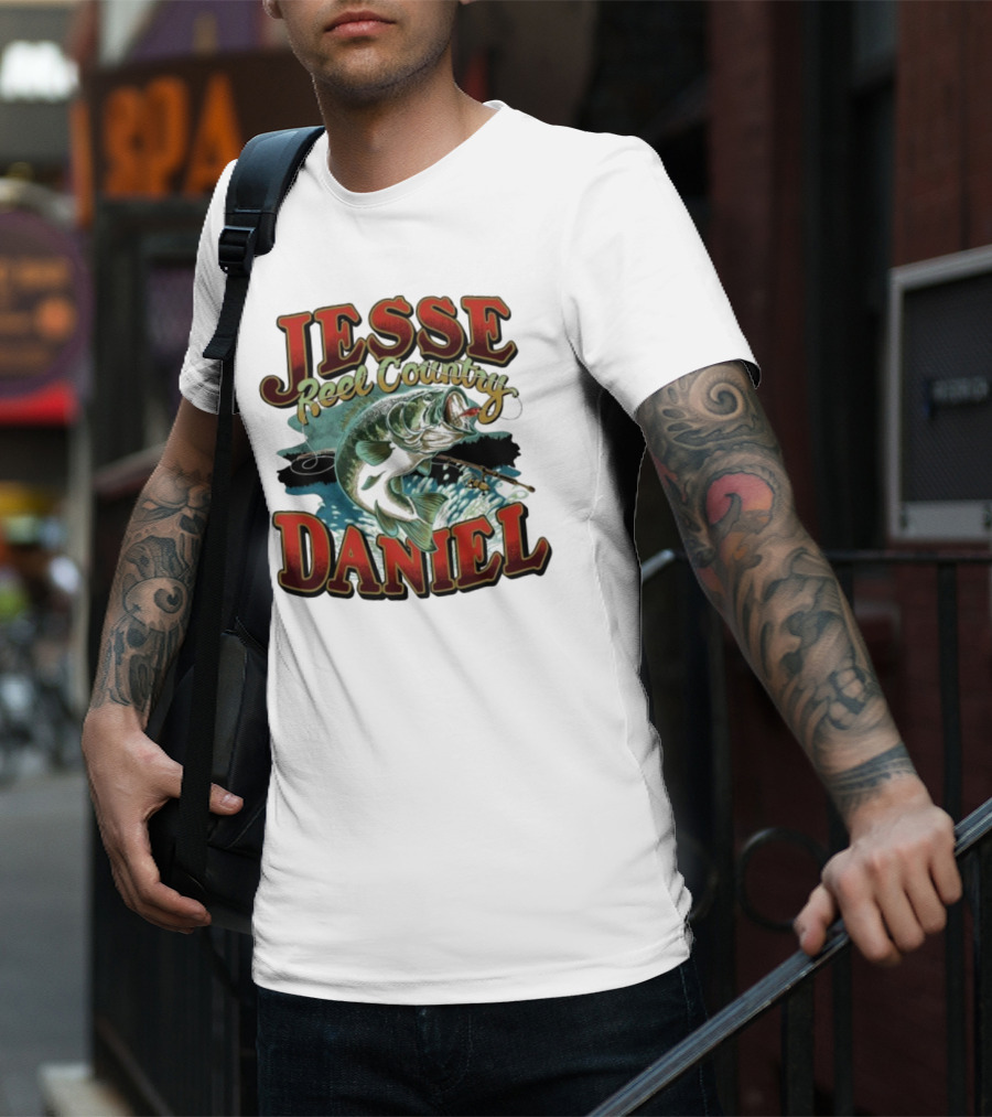 Jesse Daniel Reel Country Fishing Bass And Rod Adventure T-Shirt