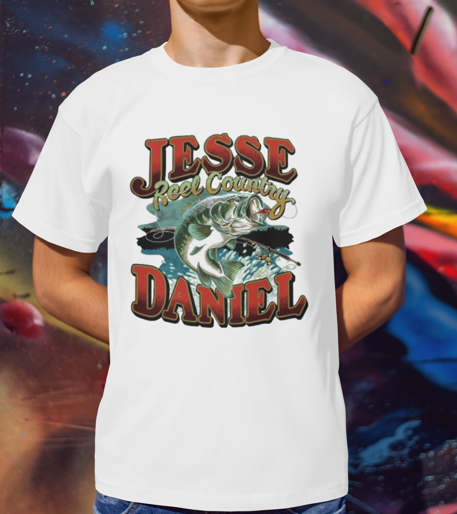 Jesse Daniel Reel Country Fishing Bass And Rod Adventure T-Shirt