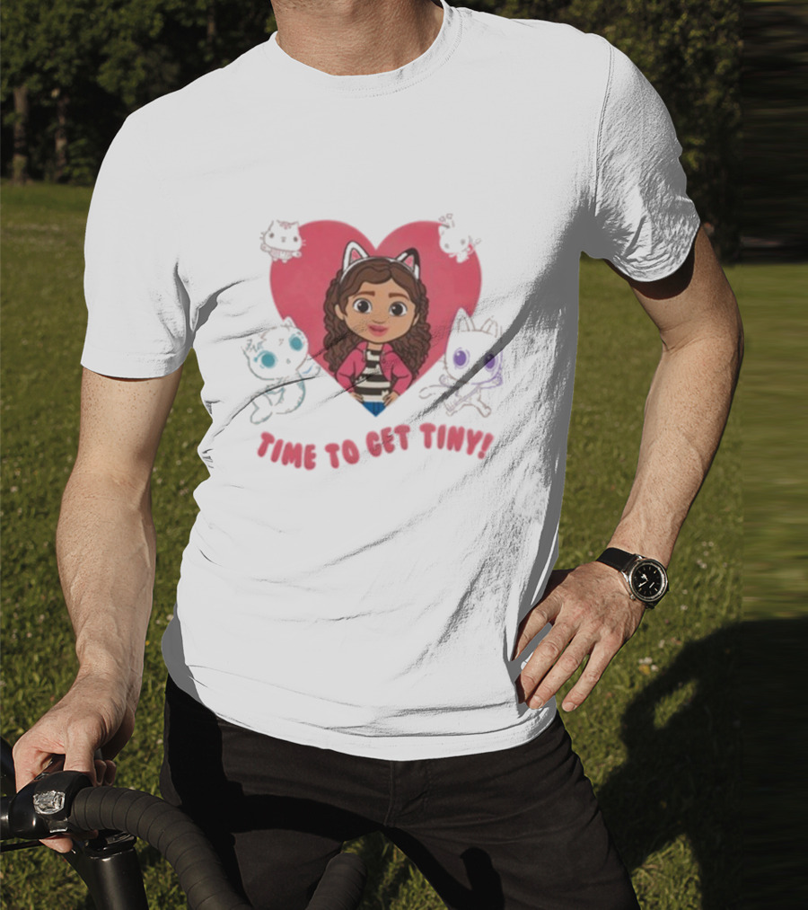 Time To Get Tiny Gabby’s Dollhouse Heart And Cats Characters T-Shirt