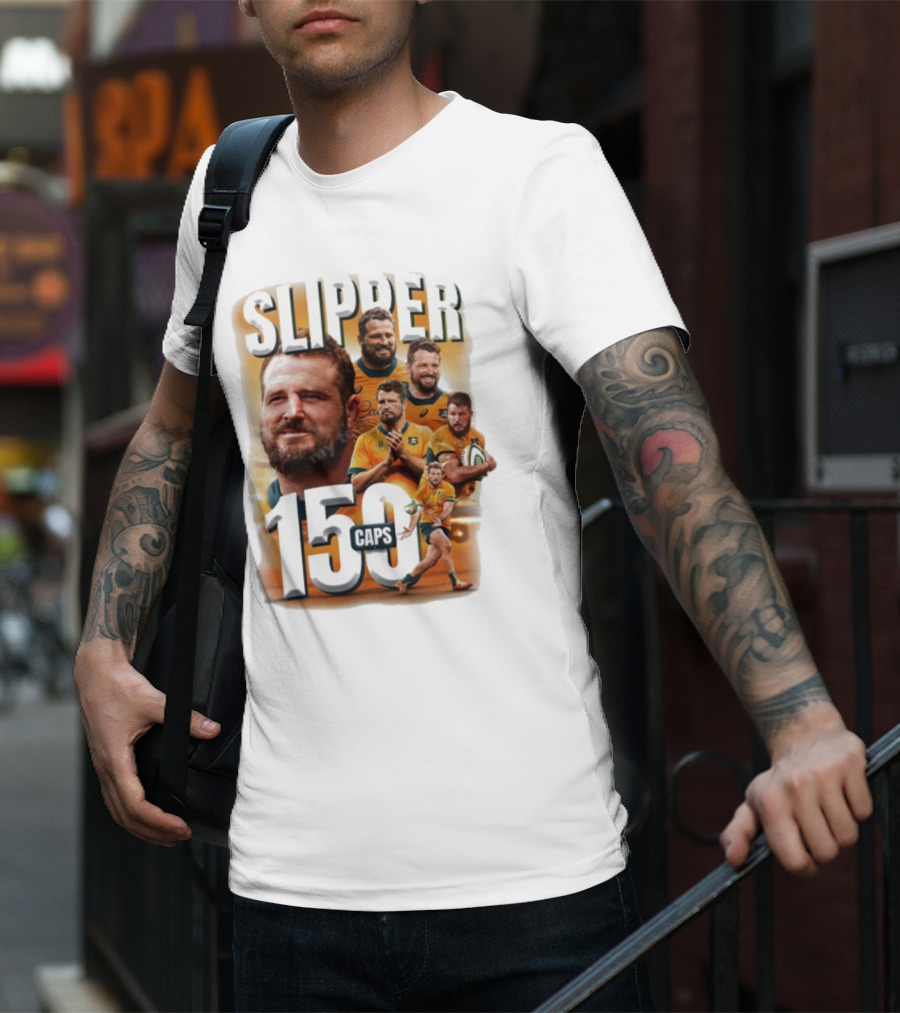 Wallaby Slipper 150 Caps Rugby Milestone Celebration T-Shirt