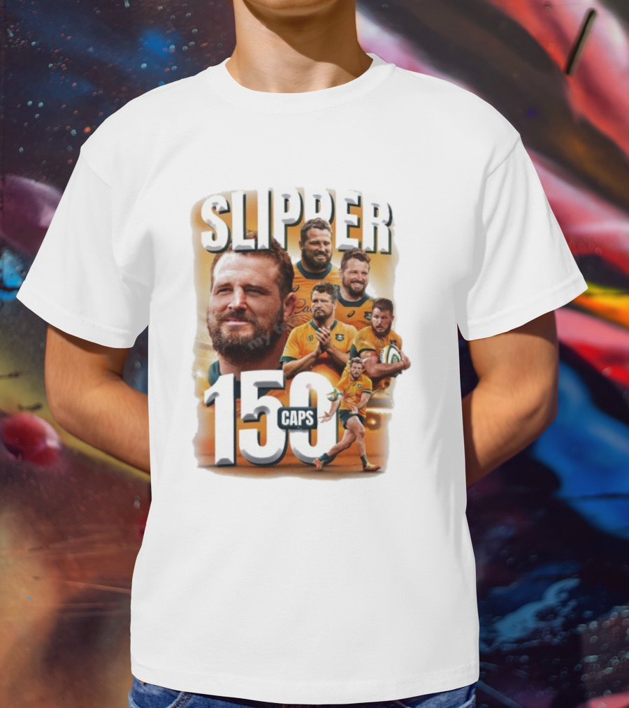 Wallaby Slipper 150 Caps Rugby Milestone Celebration T-Shirt