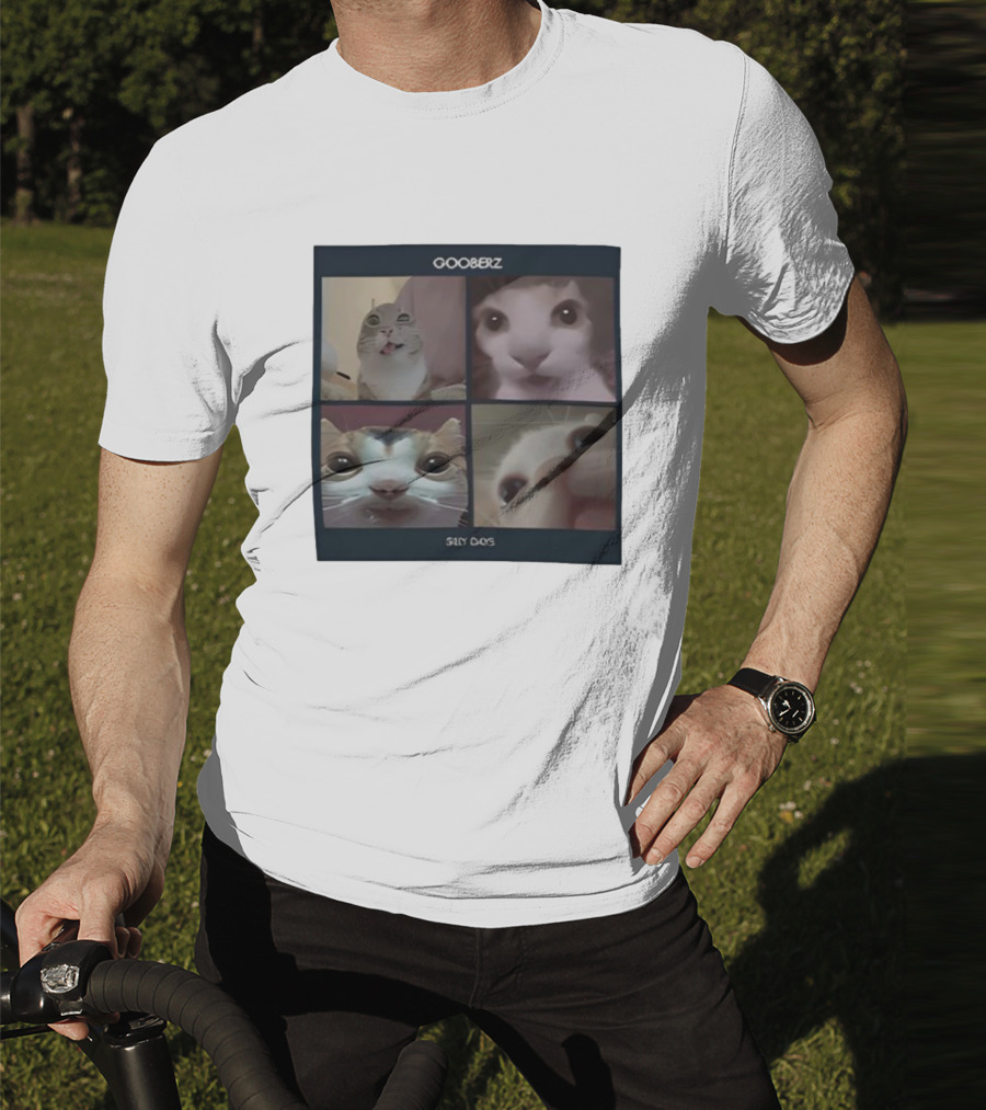 Gooberz Silly Days Funny Cat Faces Collage T-Shirt