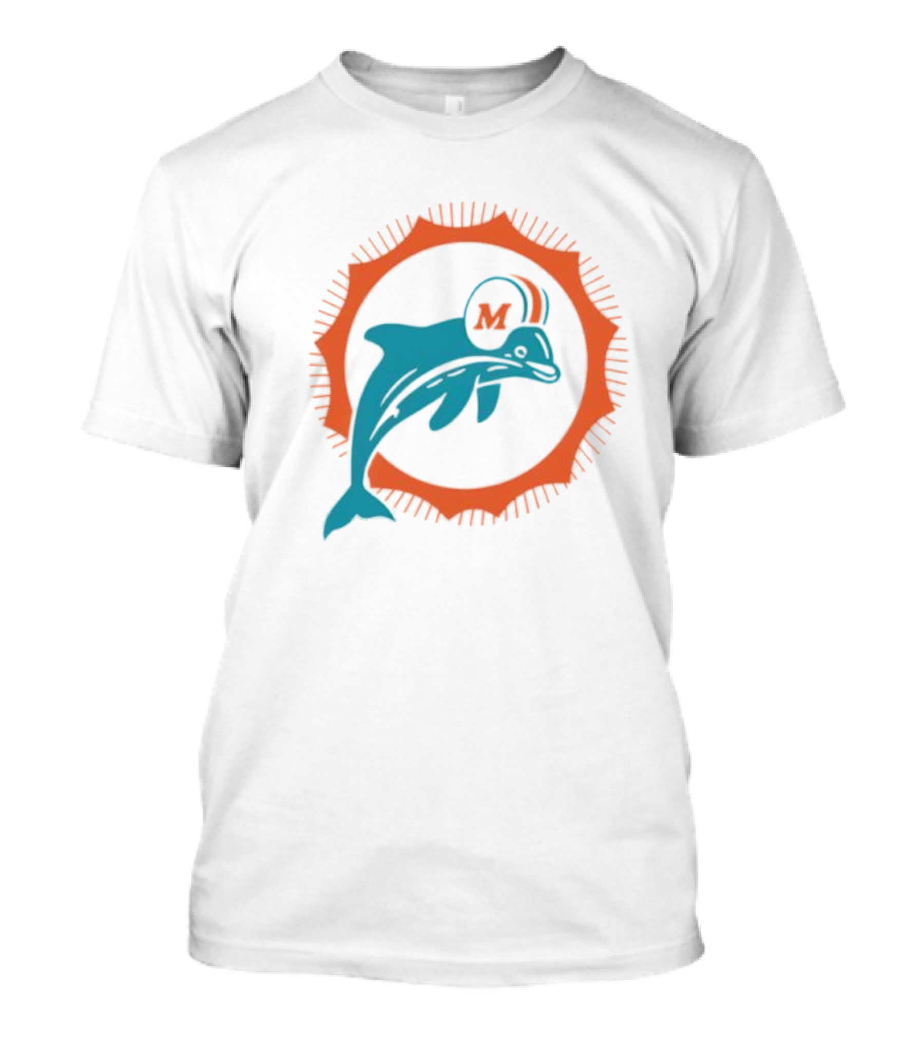 Miami Dolphins Vintage Slub Icon Design T-Shirt