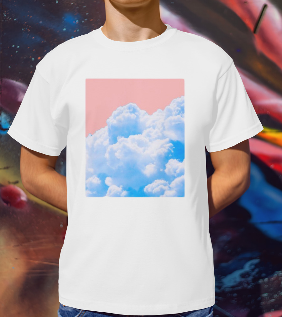 Permanent Permeation Cloudscape On Pink Sky T-Shirt