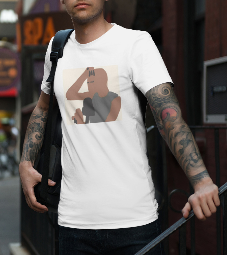 Artems Stickers The Concept Iconic Bald Figure And Microphone T-Shirt