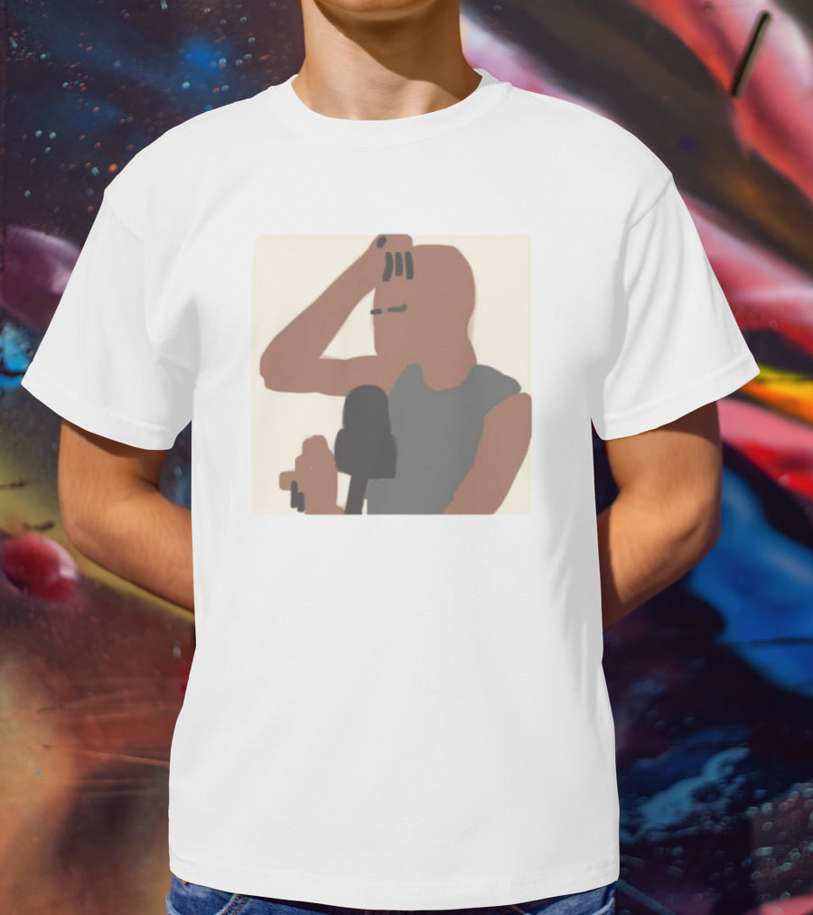 Artems Stickers The Concept Iconic Bald Figure And Microphone T-Shirt