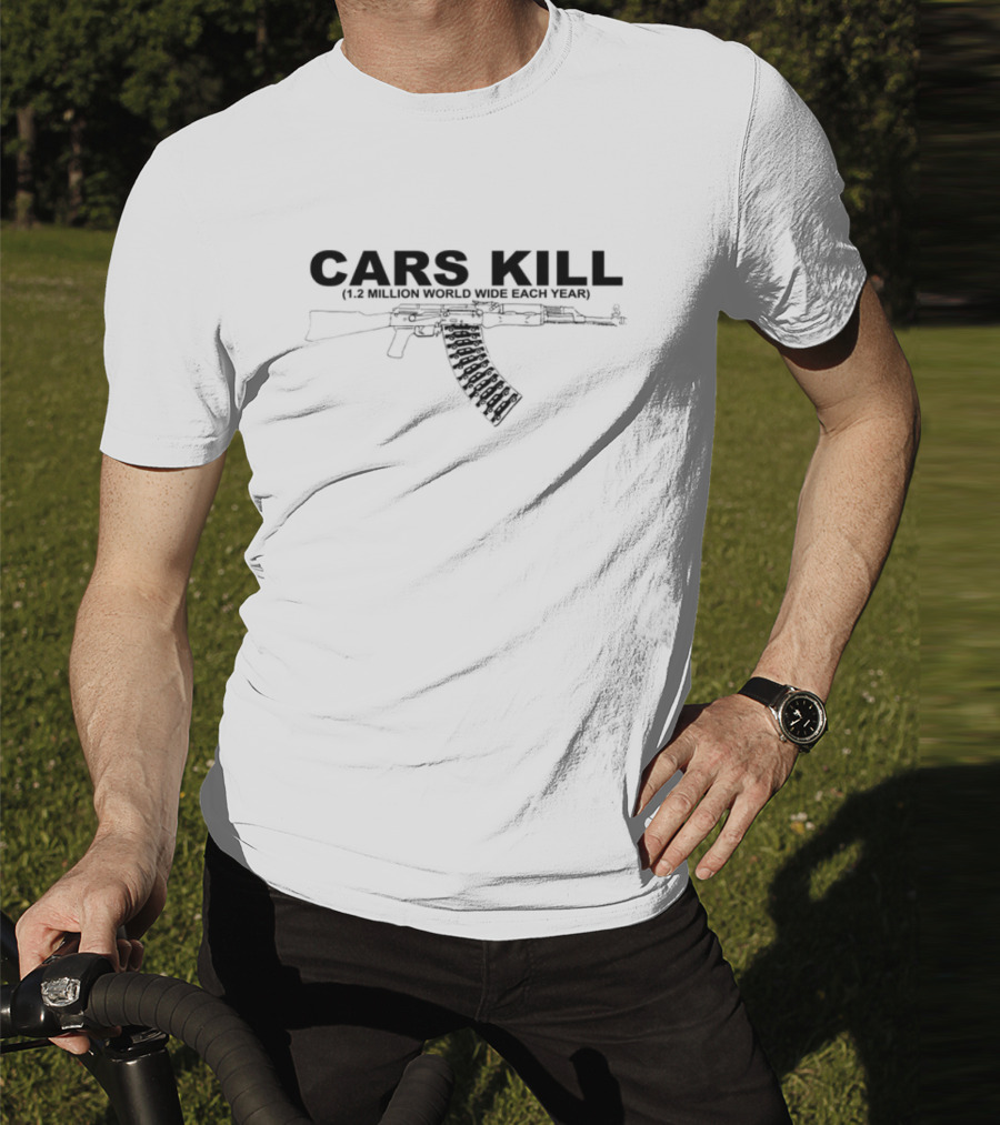 Cars Kill 1.2 Million World Wide Each Year Rifle Image T-Shirt