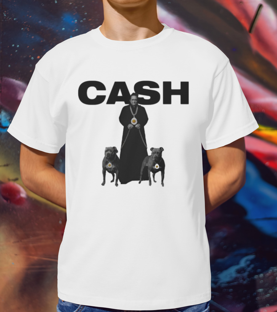 Johnny Cash Eggs And Chains With Pit Bulls T-Shirt