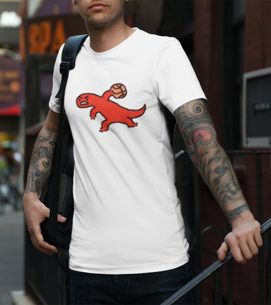Dino Paint Luxe Red Dinosaur Basketball T-Shirt