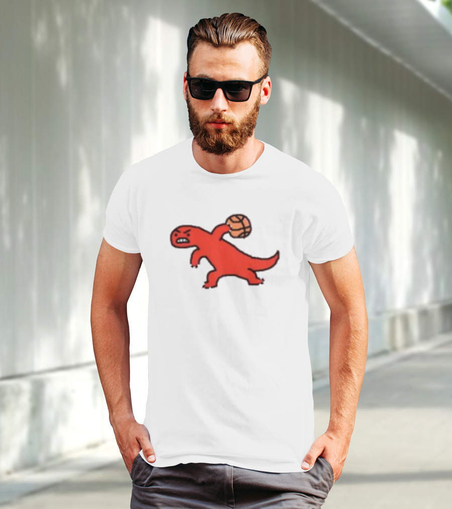 Dino Paint Luxe Red Dinosaur Basketball T-Shirt