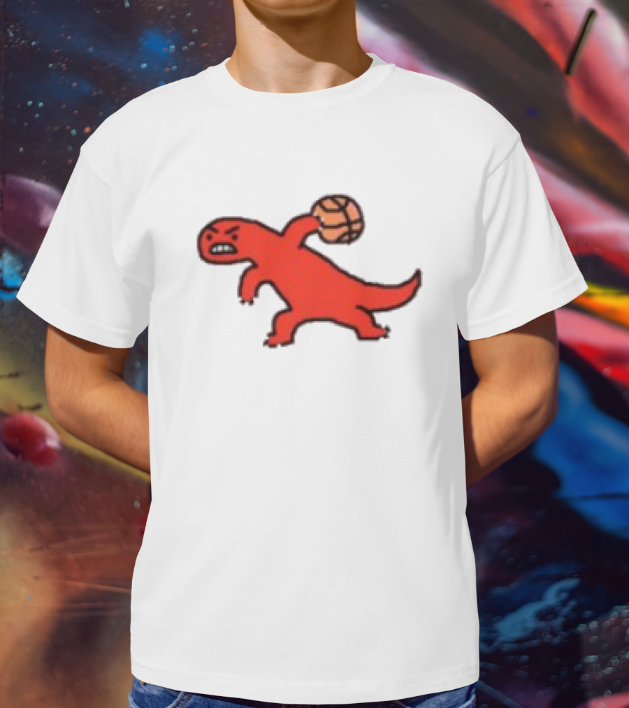 Dino Paint Luxe Red Dinosaur Basketball T-Shirt